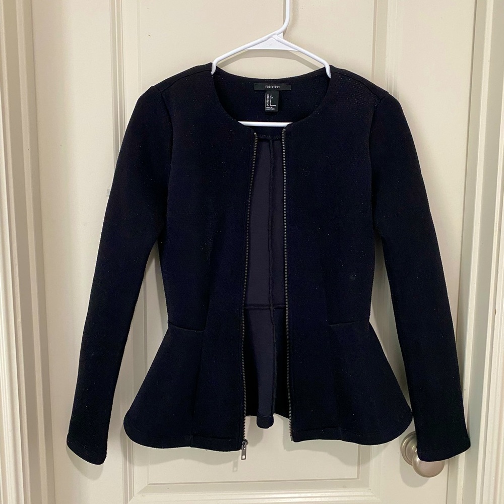 Black peplum blazer